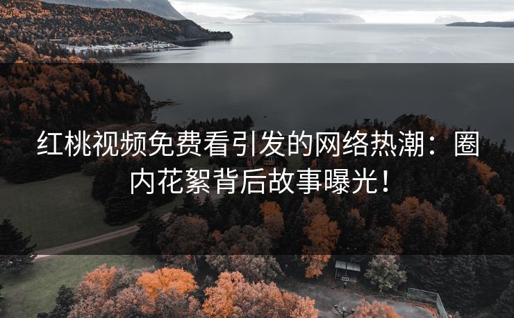 红桃视频免费看引发的网络热潮：圈内花絮背后故事曝光！